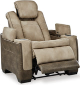 ALAMOS Brown Micro Suede 39" Wide Power Recliner Chair