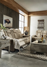 ALAMOS Brown Power Reclining Sofa & Loveseat