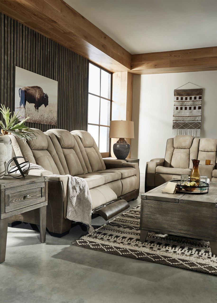 ALAMOS Brown Micro Suede 86" Wide Power Reclining Sofa