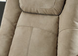 ALAMOS Brown Micro Suede 75" Power Reclining Loveseat