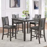 ALBERTO Dark Gray 5 Piece Counter Height Set