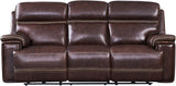 ALCAZAR Dark Brown 100% Top-Grain Leather Power Reclining Livingroom with Adjustable Headrests