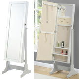 ALETA Dove Gray 20" Wide Floor Mirror with Jewelry Storage