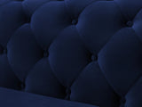 ALIZZA Blue Velvet 103" Wide Reversible Sectional