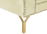 ALIZZA Beige Velvet 103" Wide Reversible Sectional