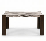 ALLENDE Brown Faux Marble 66" Depth x 40" Wide Dining Table