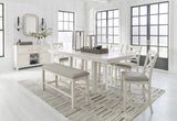 ALPINE White 6 Piece Counter Height Set