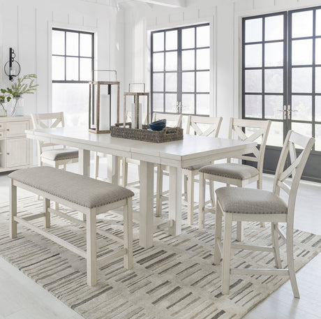 ALPINE White 86" Wide x 42" Depth Counter Height Table