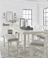 ALPINE White 86" Wide x 42" Depth Counter Height Table