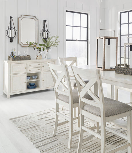 ALPINE White 9 Piece Counter Height Set