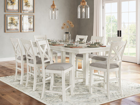 ALPINE White 9 Piece Counter Height Set