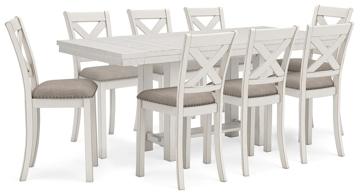 ALPINE White 9 Piece Counter Height Set