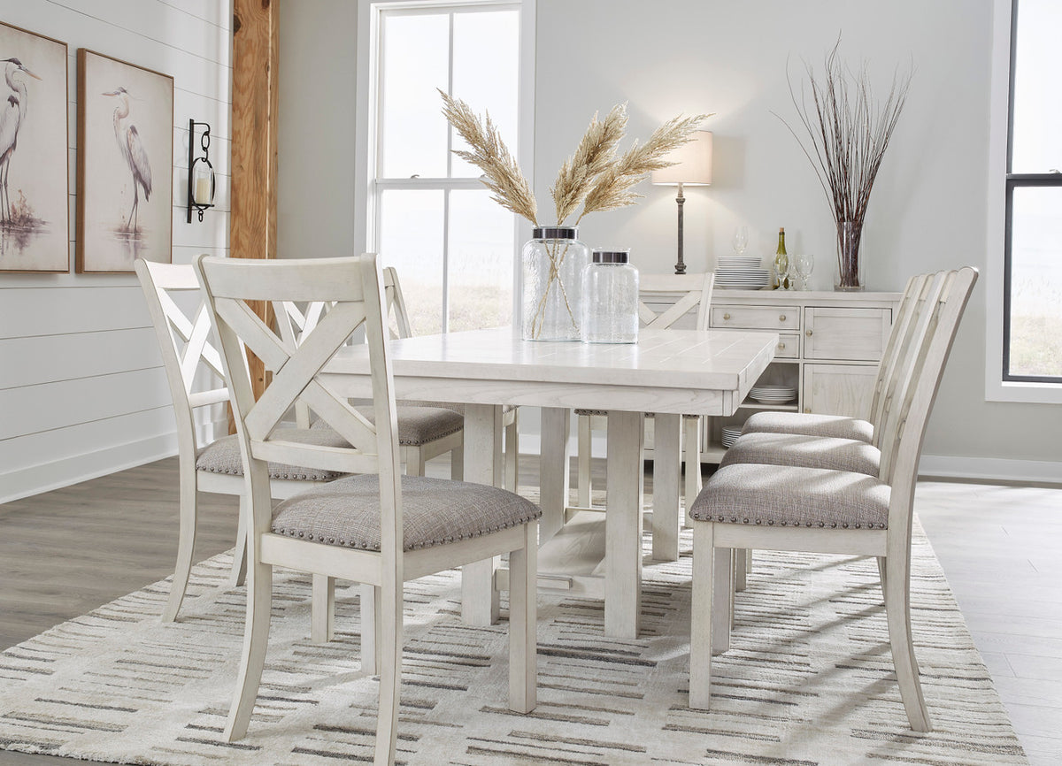 ALPINE White 86" Wide x 42" Depth Dining Table