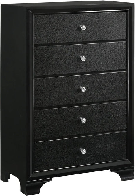ALTANA Black Crushed Velvet Bedroom Set with LED Lights