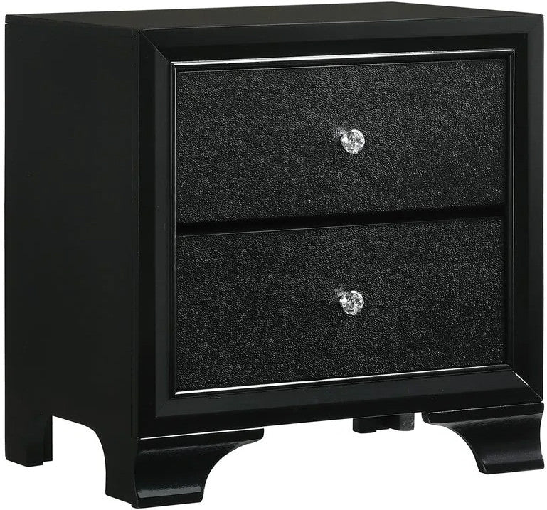 ALTANA Black Crushed Velvet Bedroom Set with LED Lights