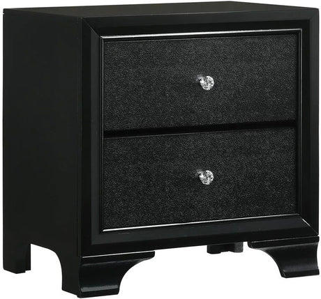 ALTANA Black Crushed Velvet Youth LED Bedroom Set