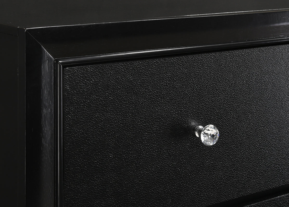 ALTANA Black Crushed Velvet Bedroom Set with LED Lights