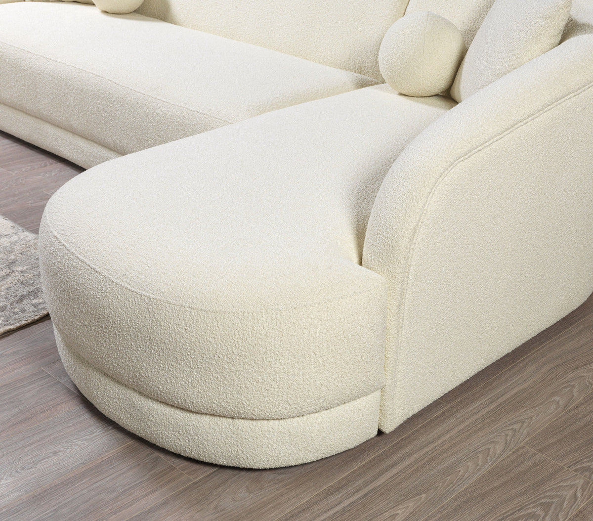 ALYNNA Ivory Boucle 116" Wide Sectional