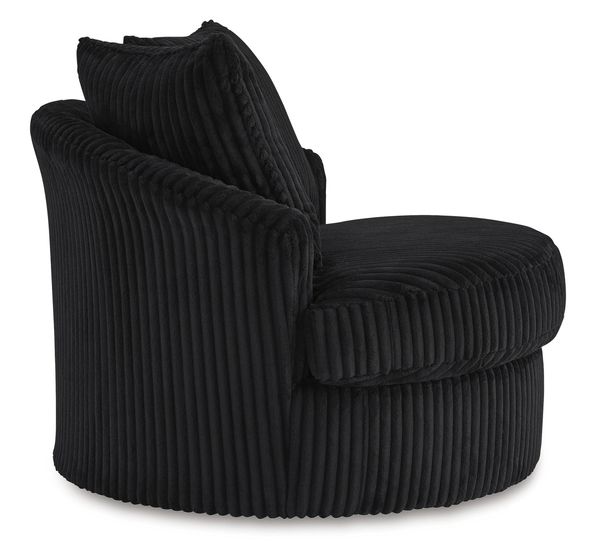 AMADA Black Corduroy 45" Wide x 44" Depth Swivel Chair