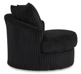 AMADA Black Corduroy 45" Wide x 44" Depth Swivel Chair