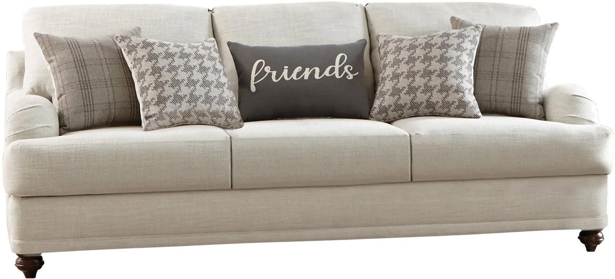 AMARA Light Gray and Tan Sofa and Loveseat