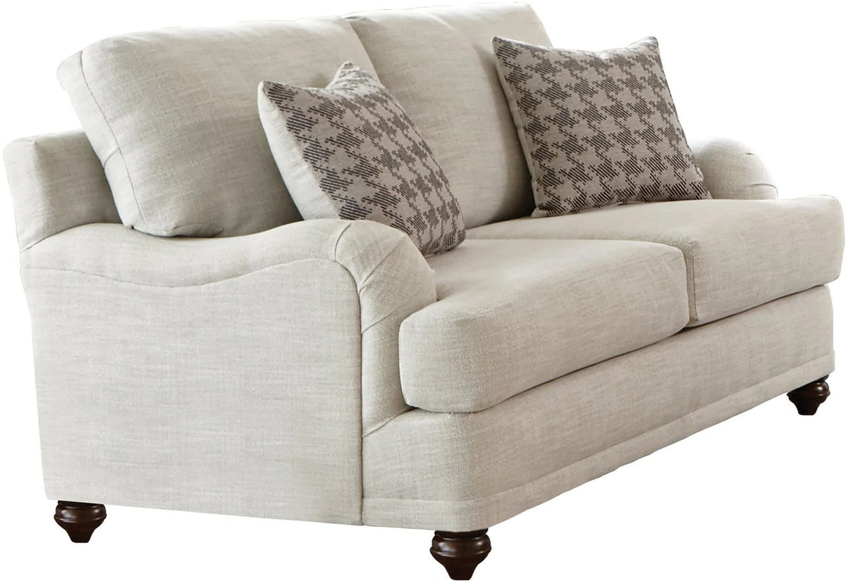 AMARA Light Gray and Tan Sofa and Loveseat