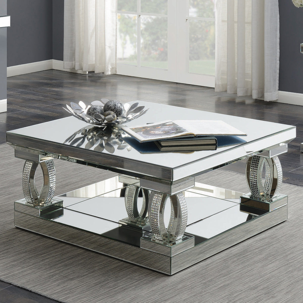 AMAYA Mirrored 40" Wide Coffee Table