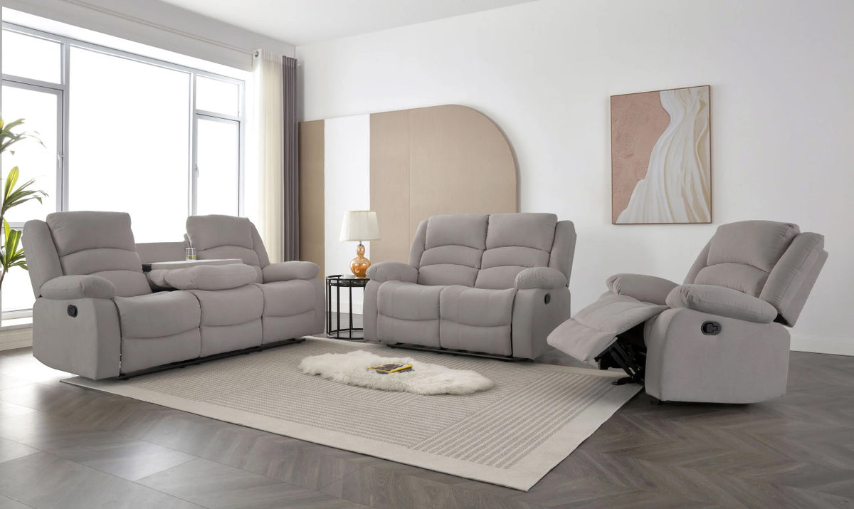 ANDREY Light Gray 3 Piece Reclining Livingroom