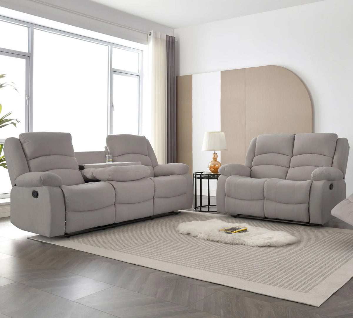 ANDREY Light Gray 3 Piece Reclining Livingroom