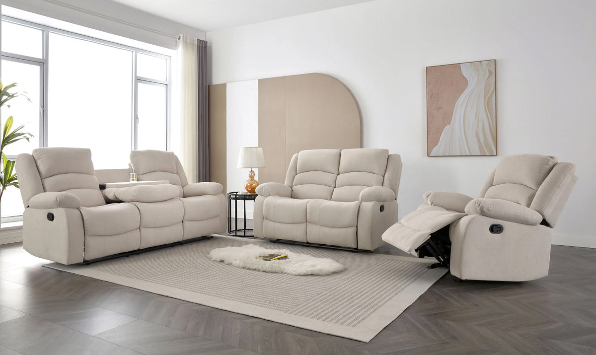ANDREY Beige 3 Piece Reclining Livingroom