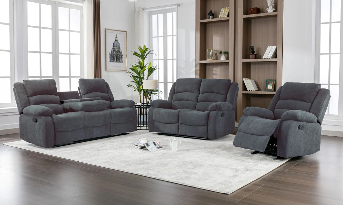 ANDREY Dark Gray 3 Piece Reclining Livingroom