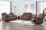 ANDREY Brown Microsuede 3 Piece Reclining Livingroom