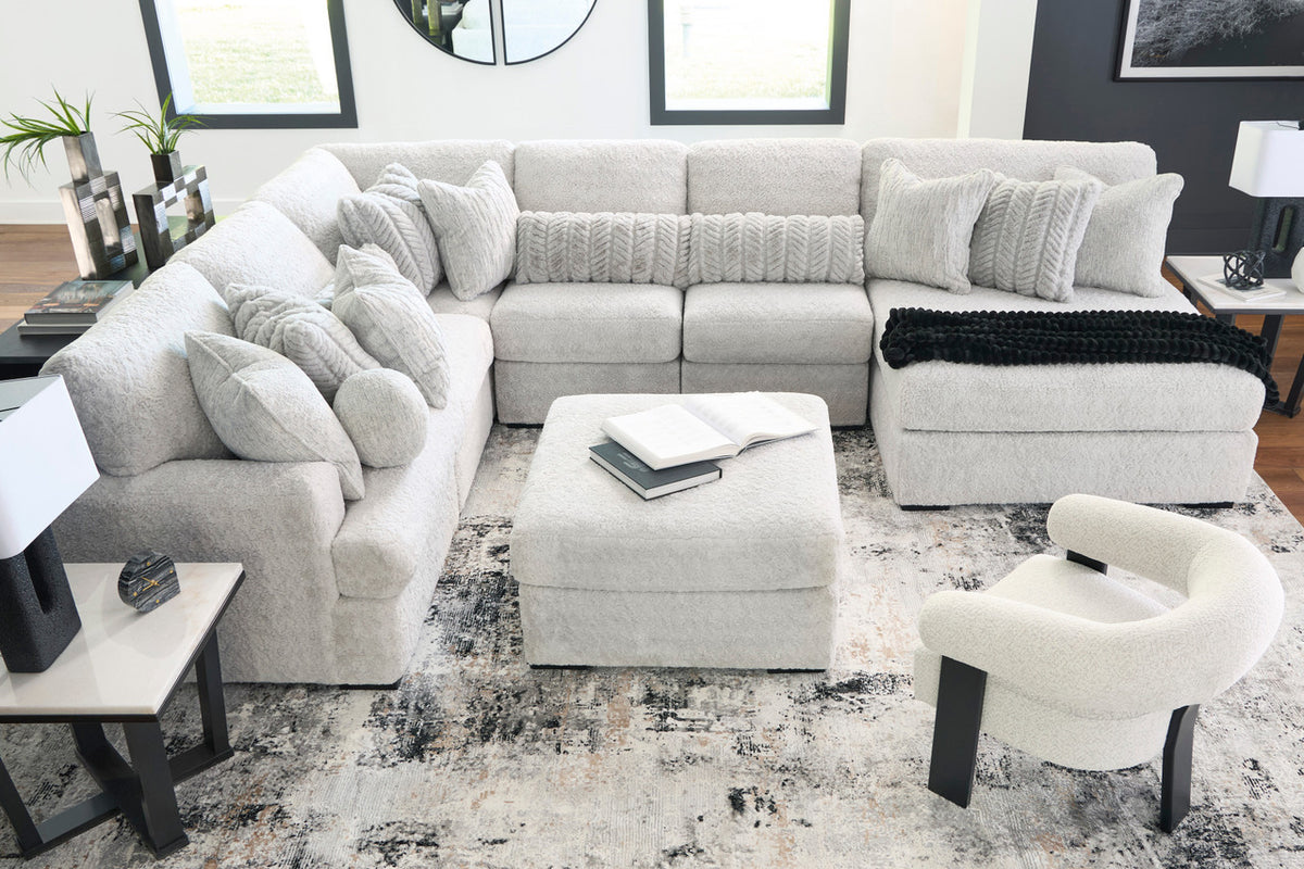 ANDROMEDA Arctic-Fox Luxury Plush 156" x 113" Sectional with Chaise