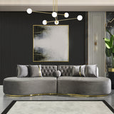 ANGELICA Gray Velvet Curved Sectional