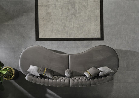 ANGELICA Gray Velvet Curved Sectional