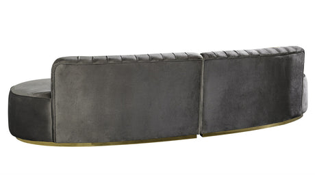 ANGELICA Gray Velvet Curved Sectional