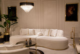 ANGELICA Ivory Boucle 130" Wide Curved Sectional