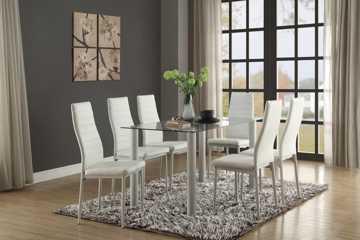 ANIKK White 7 Piece Dining Set