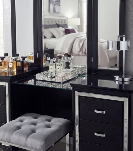 ANNIE Black 64" Wide Vanity With Mirror