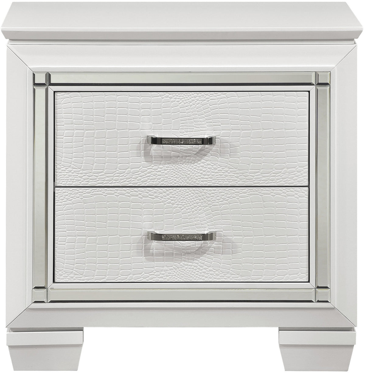 ANNIE White 28" Wide Nightstand with LED Night Light