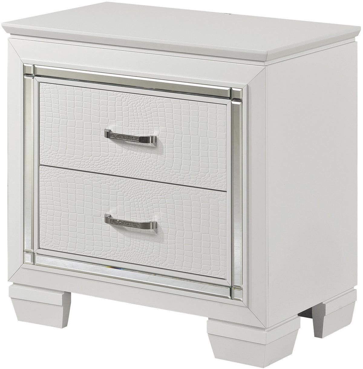 ANNIE White 28" Wide Nightstand with LED Night Light