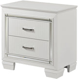 ANNIE White 28" Wide Nightstand with LED Night Light