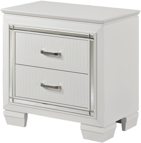 ANNIE White 28" Wide Nightstand with LED Night Light