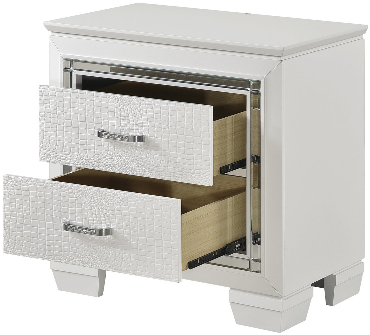 ANNIE White 28" Wide Nightstand with LED Night Light