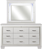ANNIE White 64" x 77" Lighted Dresser & Mirror