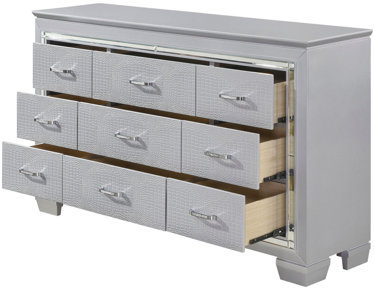ANNIE Silver 64" x 39" Lighted Dresser
