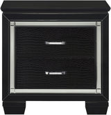 ANNIE Black 28" Wide Nightstand with LED Night Light
