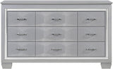 ANNIE Silver 64" Wide Lighted Dresser & Mirror