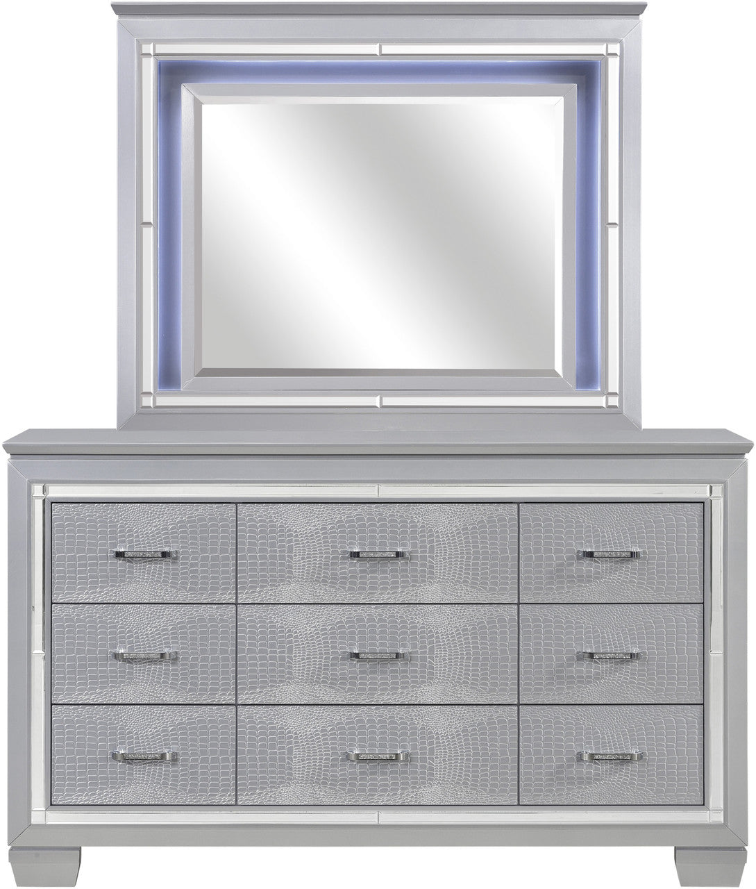 ANNIE Silver Lighted Bedroom Set