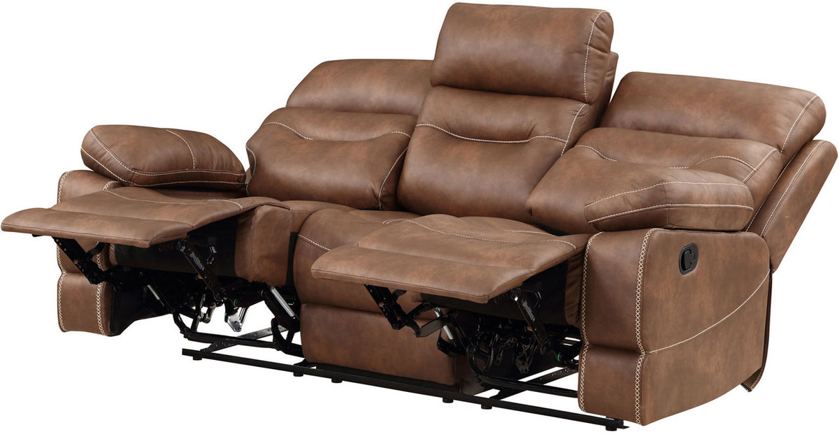APACHE Brown Reclining Sofa & Glider Loveseat